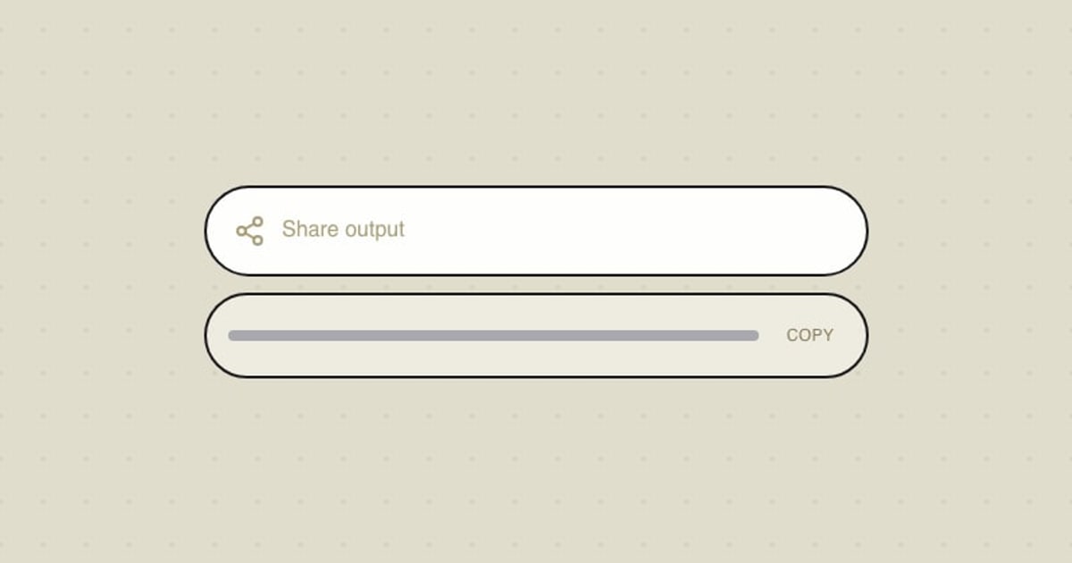 Output Sharing · Outputs AI UX Pattern | AI UX Playground