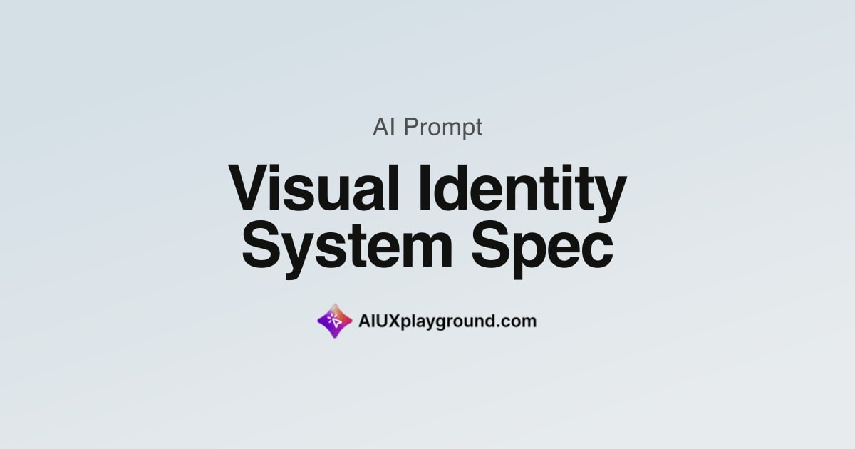 Identity Visual Prompt Visual Identity System Spec · Branding AI Prompt | AI UX Playground
