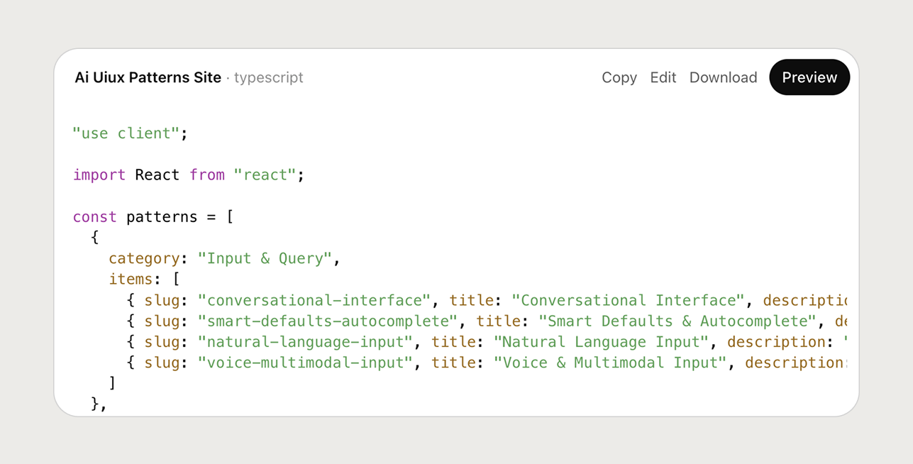 ChatGPT showing smart code blocks with interactive actions like copy, run, and explain
